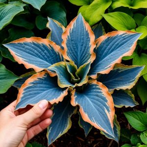 Хоста Океан Вью купить по цене от 960р. в интернет-магазине «Посадика» с доставкой почтой в в Покрове и по всей России – [изображение №1].